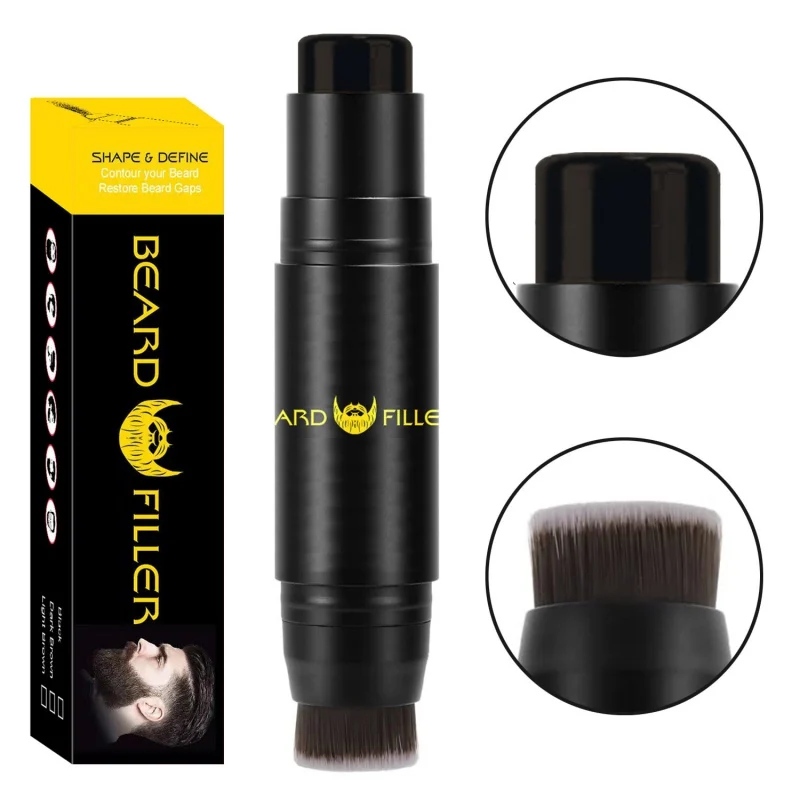 Filler Pen Waterproof Double-ended Repair Shaping With Brush Black Dark Brown Hair Stying قلم اللحيه للرجال