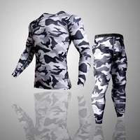 track suit mens fitness clothing compression sportswear 4xl winter thermal underwear second skin warm base layer jogger set