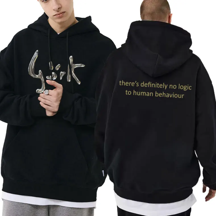 

Singer Bjork Hunman Behaviour Double Sided Print Hoodie Male Oversized Fashion Sweatshirt Men Women Hip Hop Street Trend Hoodies