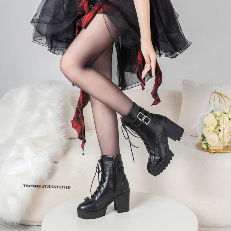 Верхняя часть обуви Металлический ремень Квадратная пряжка Боковая двухрядная