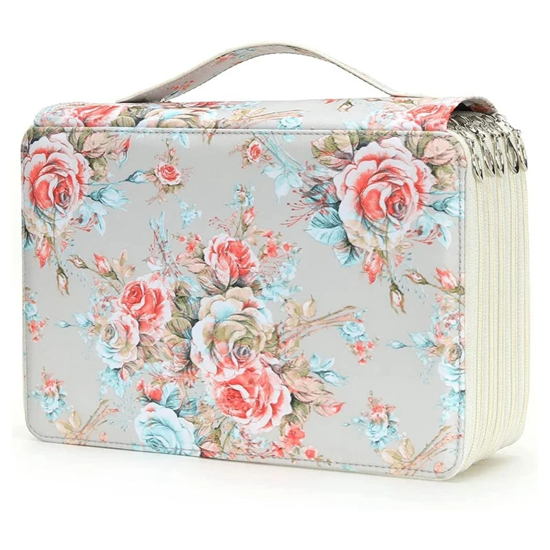 

252 Slots Pencil Holder With Zipper Closure Twill Fabric Large Capacity Pencil Box Marker Case Organizer