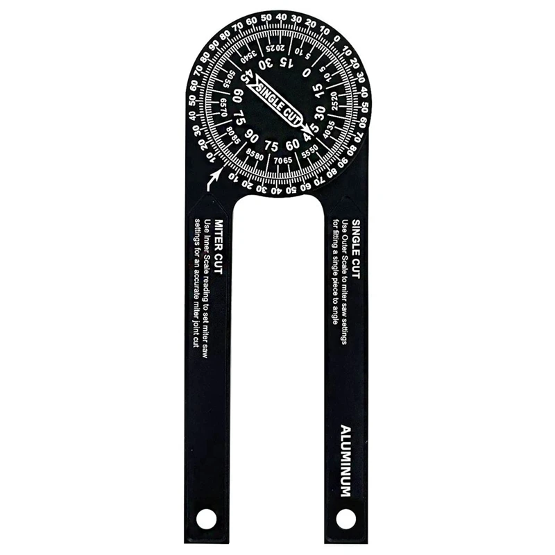 

New-Aluminum Miter Saw Protractor 7 Inch Protractor Tool Angle Finder Featuring Precision Inside Outside Miter (Black)