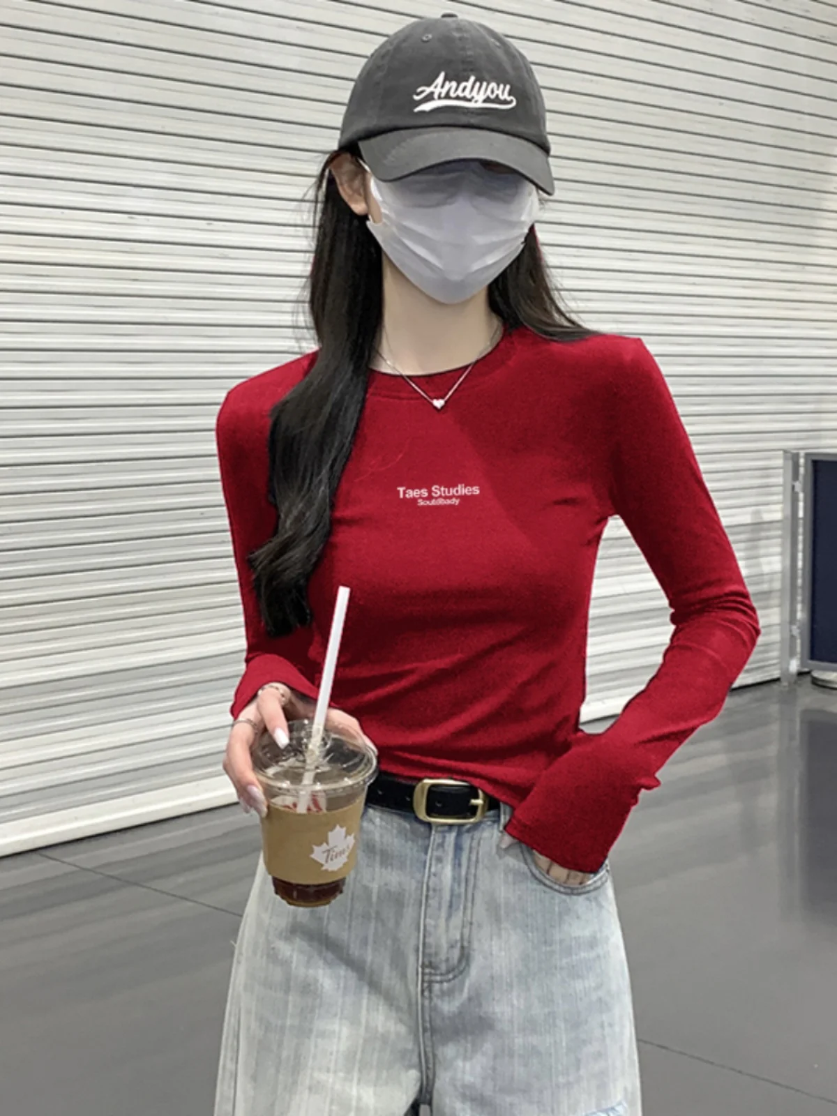 Новое поступление 2024 универсальная футболка Dralon Korean Sle с длинными рукавами