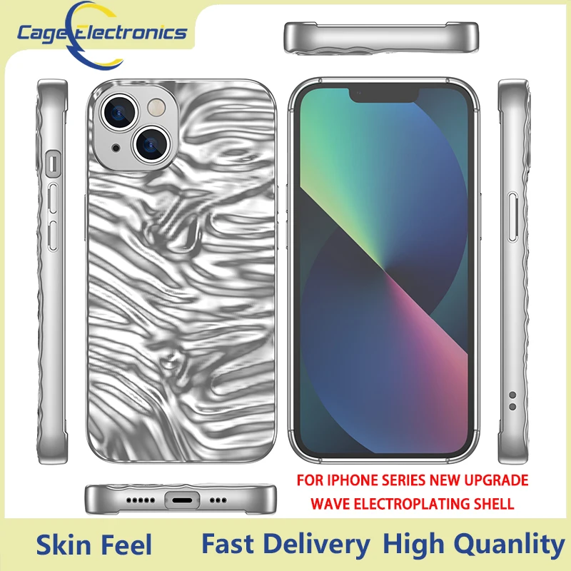 

New Upgrade Wave Electroplating Shell For iPhone 11 12 13 13Pro 11ProMax