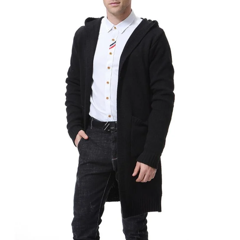 

Free shipping 2022 Autumn new men's thick cardigan sweater coat trend Europe and America Fashion hooded jacket