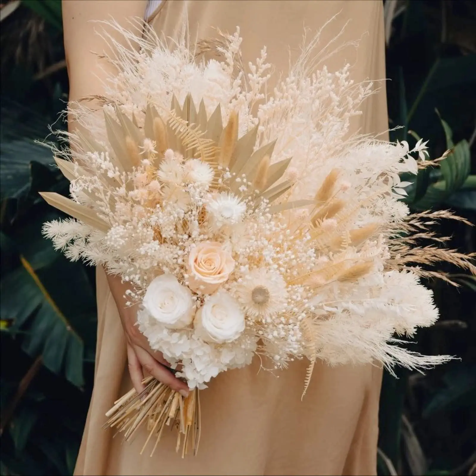 

Wedding Arrangement Fluffy Pampas Grass Large Bridesmaid Bouquet,Home Boho Decor Dried Flowers Wedding Flower Arch Decoration