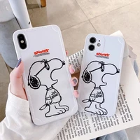 snoopy cute cartoon phone cases for iphone 11 pro max 12 xr xs max 8 x 7 se 2022 couple anti drop soft silicone cover gift