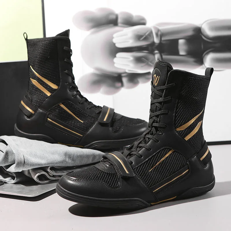 Новая обувь для борьбы мужские легкие боксерские туфли Молодежная сетчатая