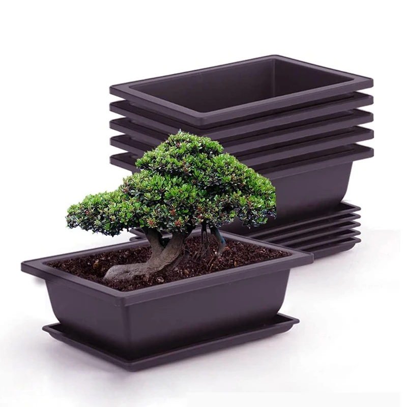 

1PCS Flower Pot Imitation Plastic Balcony Square Pots Flower Bonsai Bowl Nursery Basin Planter Imitation Rectangle