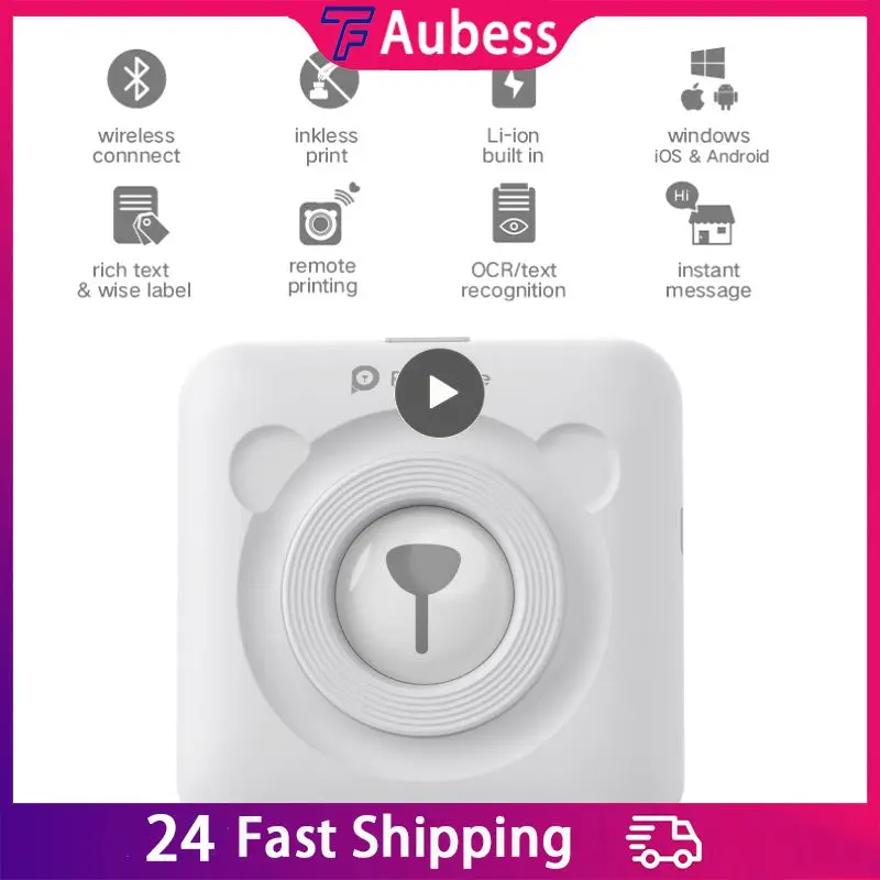 

Mini Portable Thermal Printer Paper Photo Pocket Thermal Printer 58 mm Printing Wireless -Compatible Printers