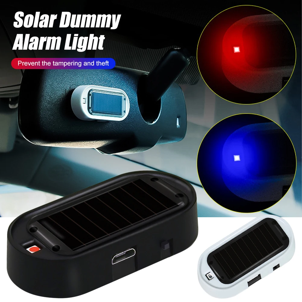 

1PCS Car LED Solar Powered Fake Security Light Simulated Dummy Alarm Light Wireless Warning Anti-Theft Warning Signal Lamp