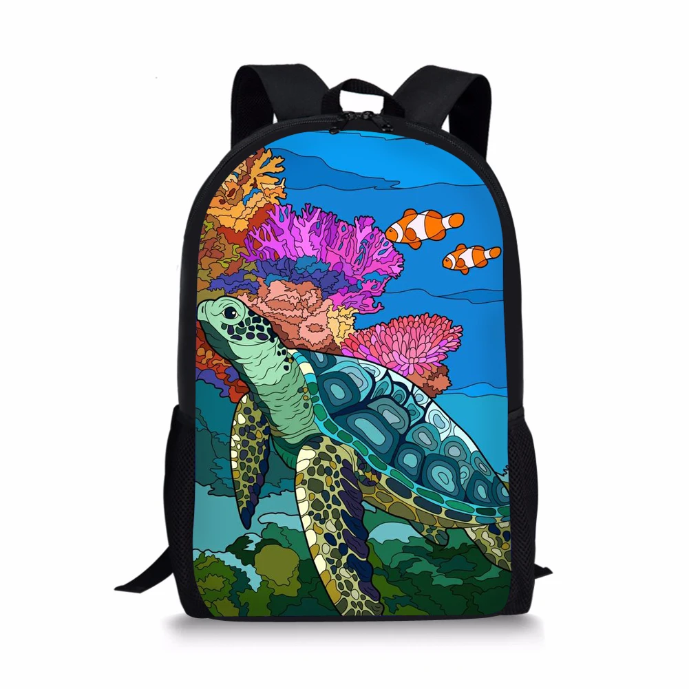 Seaworld Animal Style Print New Large Schoolbag Student School Backpack Waterproof Bagpack Capacity Primary Book Bags