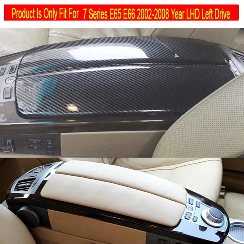 

NEW-Car Arm Rest Box Lid Covers Center Console Armrest Lid Cover For-BMW 7 Series E65 E66 F01 F02 2002-2008