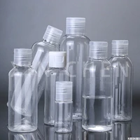 100pcs plastic pet flip lid lotion bottles 5 100ml clear cosmetic sample container mini travel fill vials liquid shampoo bottles