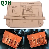 1set diy backpack computer bag shoulder messenger bag acrylic kraft paper template handmade leather design drawings