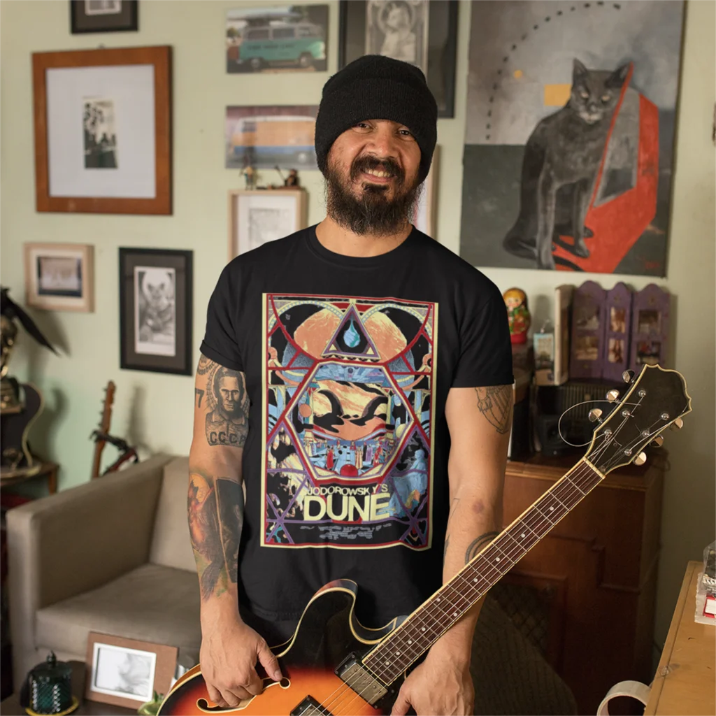 

Мужская футболка Jodorowsky, с постером фильма, с изображением дюны, креативная футболка с круглым вырезом, топы футболки с коротким рукавом, раз...