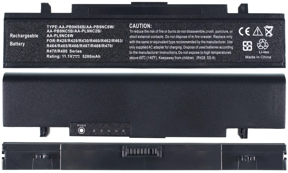Аккумулятор / 11 1V 5200mAh 58Wh для Samsung R520 (NP-R520-XS02) |