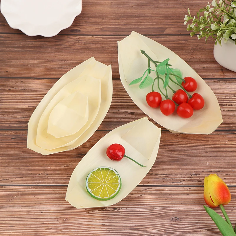Salad Dessert Pine Cake Boat Snack Bowl Mat Sushi Plate Tray Kitchen Tool