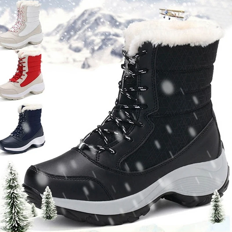 

Snow Boots Plush Warm Ankle Boots For Women Winter Shoes Waterproof Boots Women Female Winter Shoes Booties Botas Mujer