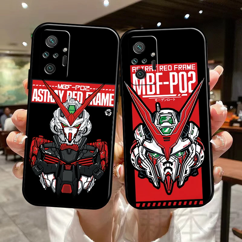 

GUNDAM Anime Phone Case For Xiaomi Redmi Note 9T 9S 9 Pro Max 10 10X 10 Pro Max 10T 10S 5G Funda Back Liquid Silicon Soft Black