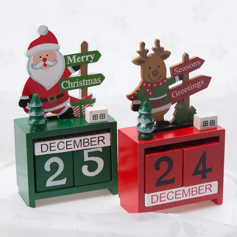 

2 шт., новогодний мини-календарь, 2022 ежемесячный, милые календари «сделай сам», деревянные рождественские украшения, деревянные украшения дл...