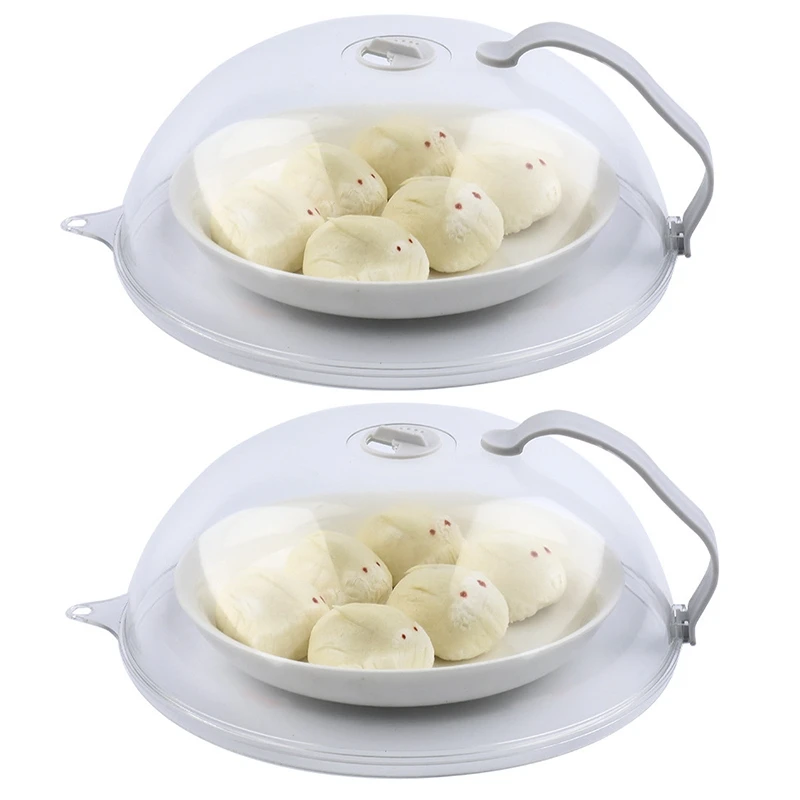 

2 Pack Microwave Splatter Cover,Microwave Plate Cover Guard Lid with Handle and Adjustable Steam Vents Holes