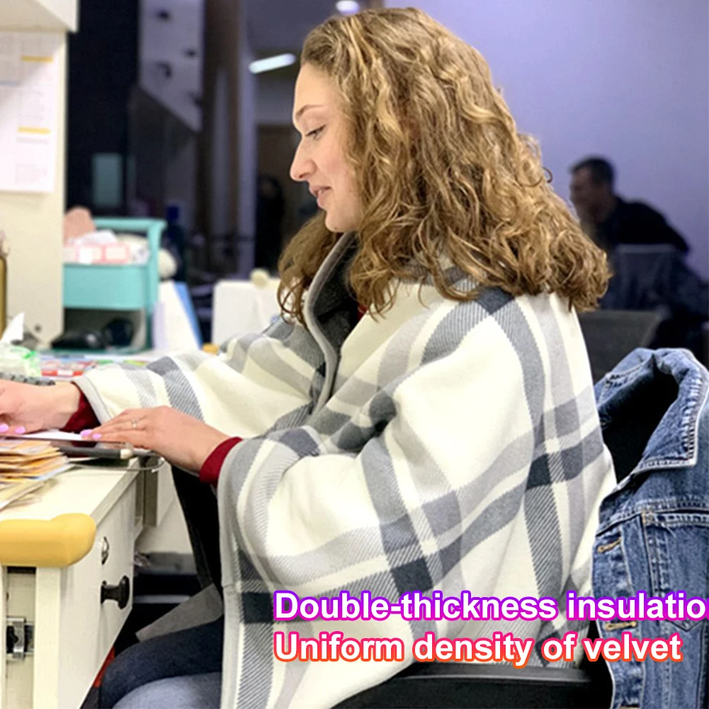 Носимое одеяло с электрическим подогревом USB 3 уровня нагрева электрическое шаль