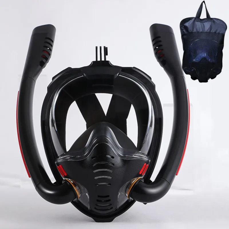 

Diving Mask Scuba Double Snorkel Tube Full Face Anti-Fog Adult Snorkeling Mask Kid Swimming Underwater Diving Equipment
