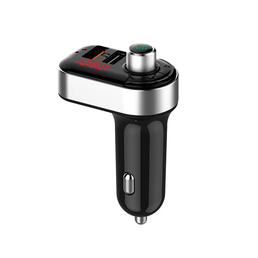 

Audio Adapter And Receiver For Car Bluetooth FM Transmitter Hands-Free Calling, MP3 Car Charger With 2 USB Ports