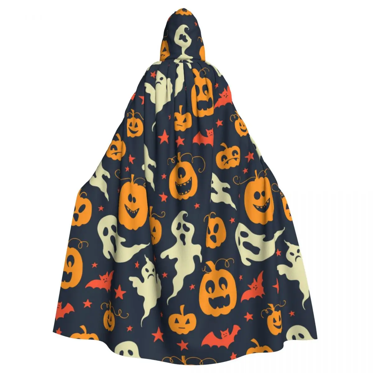 

Hooded Cloak Unisex Cloak with Hood Halloween Ghosts Pumpkins Stars And Bats Cloak Vampire Witch Cape Cosplay Costume