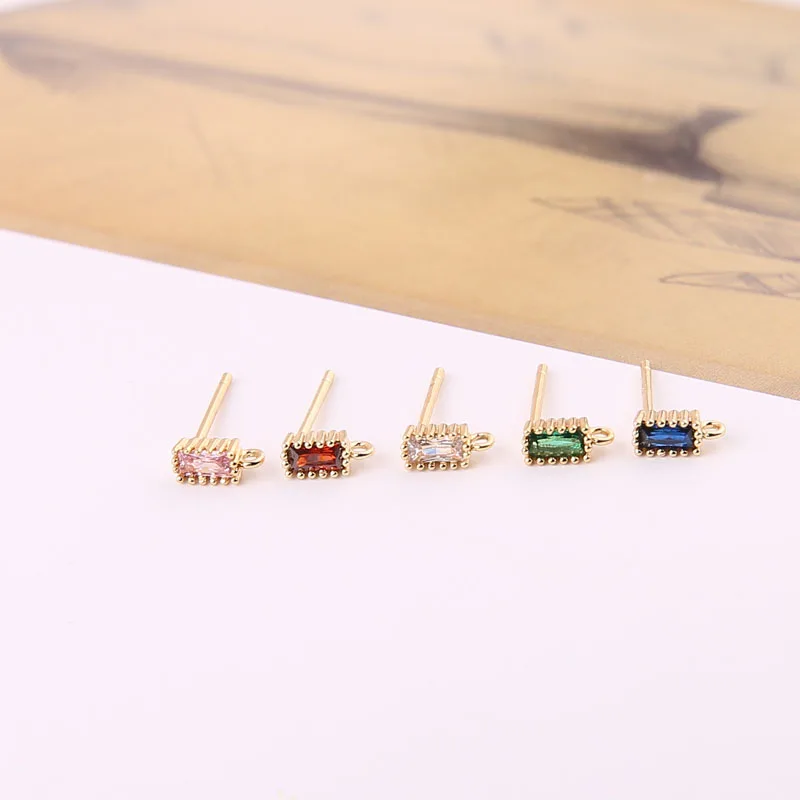 

6 шт., серьги-гвоздики из серебра 925 пробы с фианитами