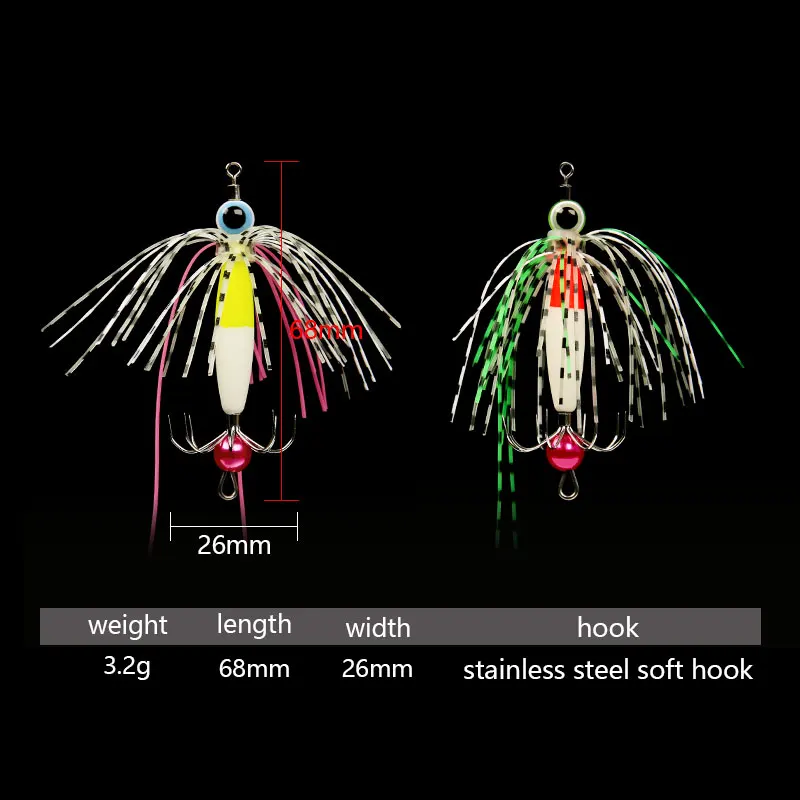 LETOYO Webfoot Octopus рыболовный набор светящиеся приманки для кальмаров одинарная