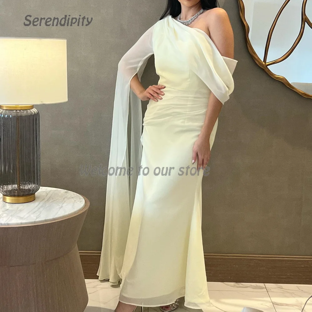 

Serendipity Trumpet Evening Dress Floor-Length Formal Occasion One-Shoulder Saudi Arabia Slim Crepe Cocktail Party Gown Women