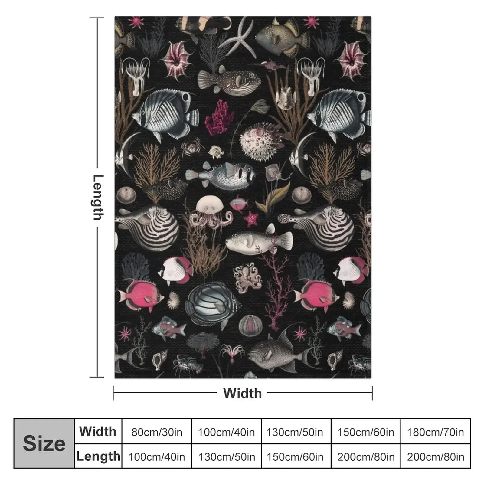 Одеяло из Океании черного цвета фуксии горчичного кремового серого одеяло