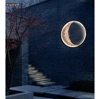 new ltalian design waterproof ip54 outdoor lamp postmodern art villa courtyard corridor garden moon wall lamp