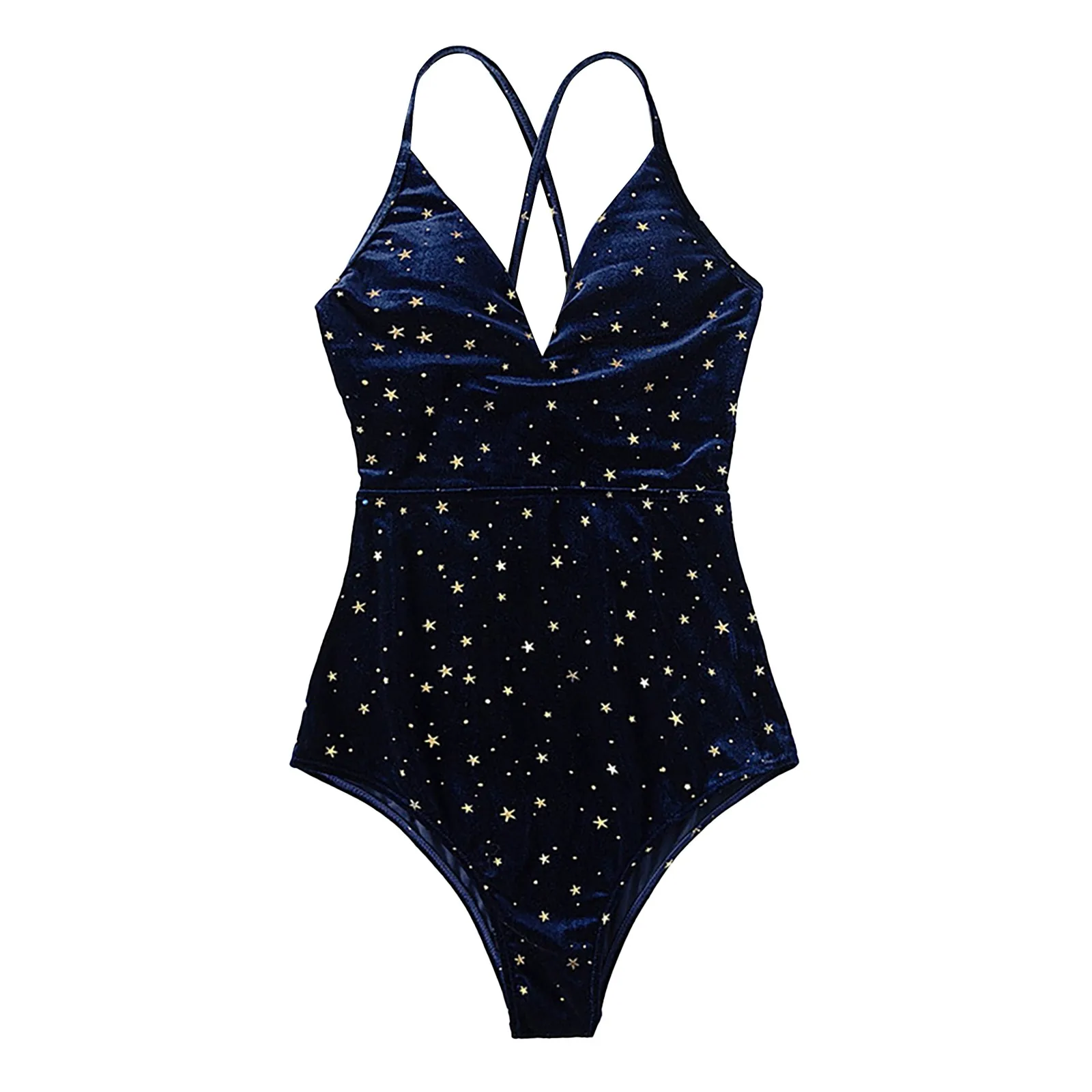 Сексуальный бархатный слитный купальник со звездами женские Монокини с пуш-ап 2022