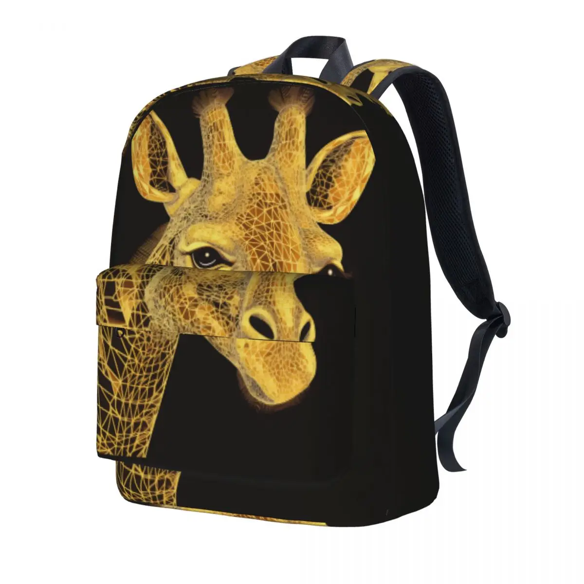 

Giraffe Backpack Psychedelic Lines Portraits Men Polyester Daily Backpacks Big Cute High School Bags Rucksack