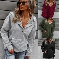sexy womens 2022 fallwinter sweater solid color long sleeve jacket hood pocket