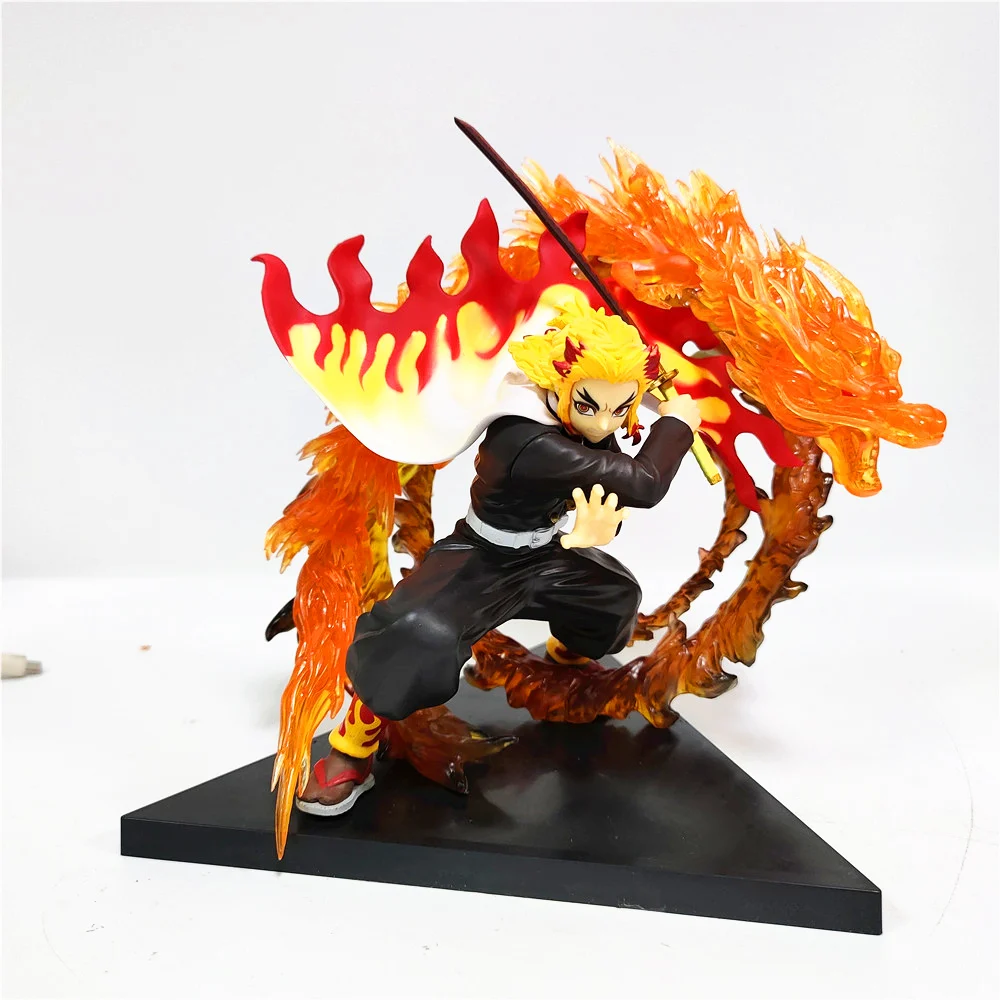

Anime Kimetsu no Yaiba Demon Slayer Rengoku Kyoujurou Fire Dragon PVC Action Figures 140mm Model Figurine Toys
