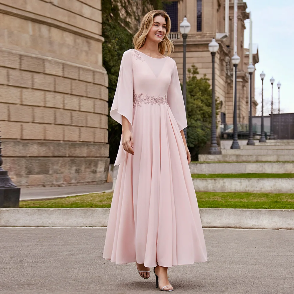 

Elegant Mother of the Bride DressesLace Chiffon, ankle length, jeweled collar, A-line cut, elegant, luxurious, l new in 2022
