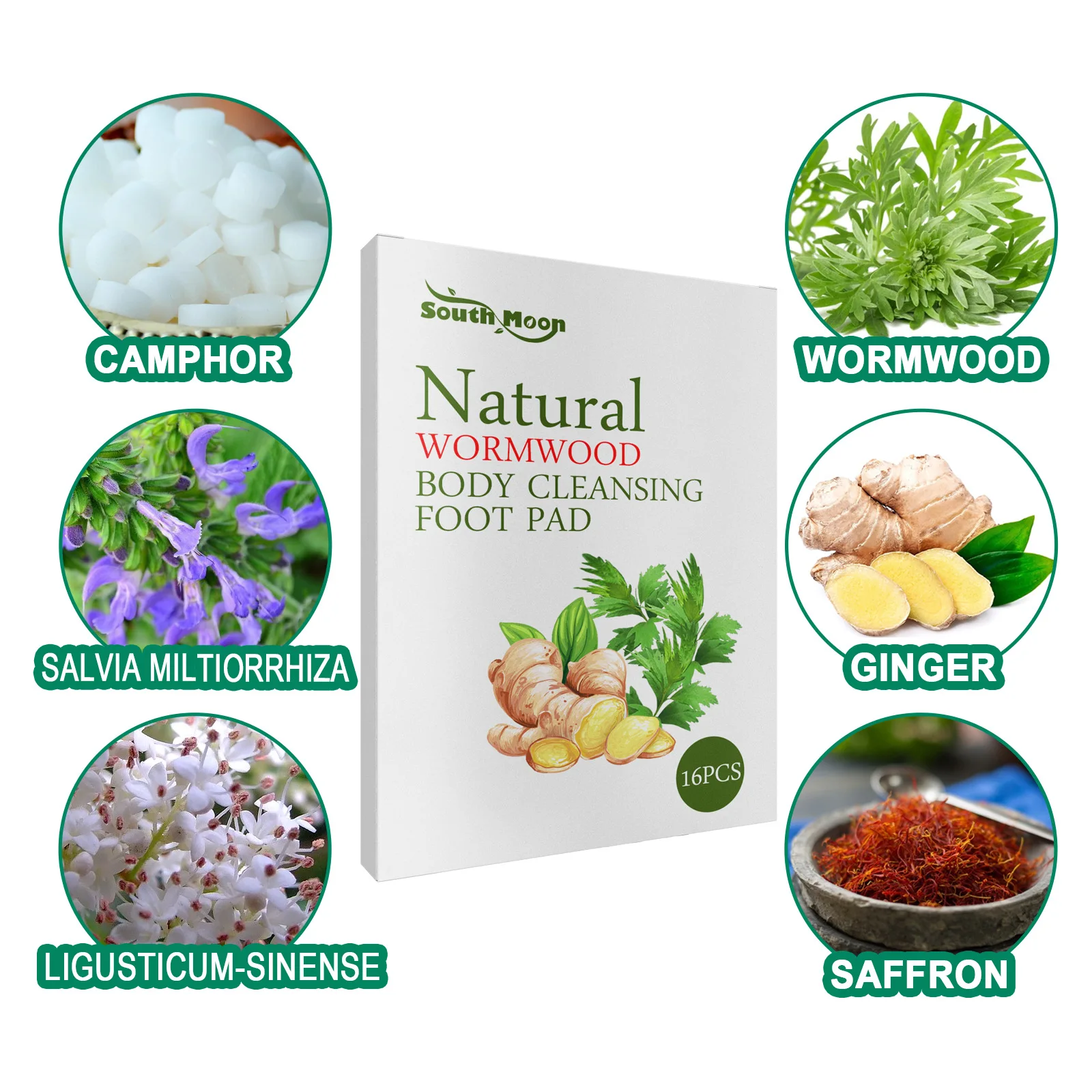 16 шт. пластырь из полыни для ног |