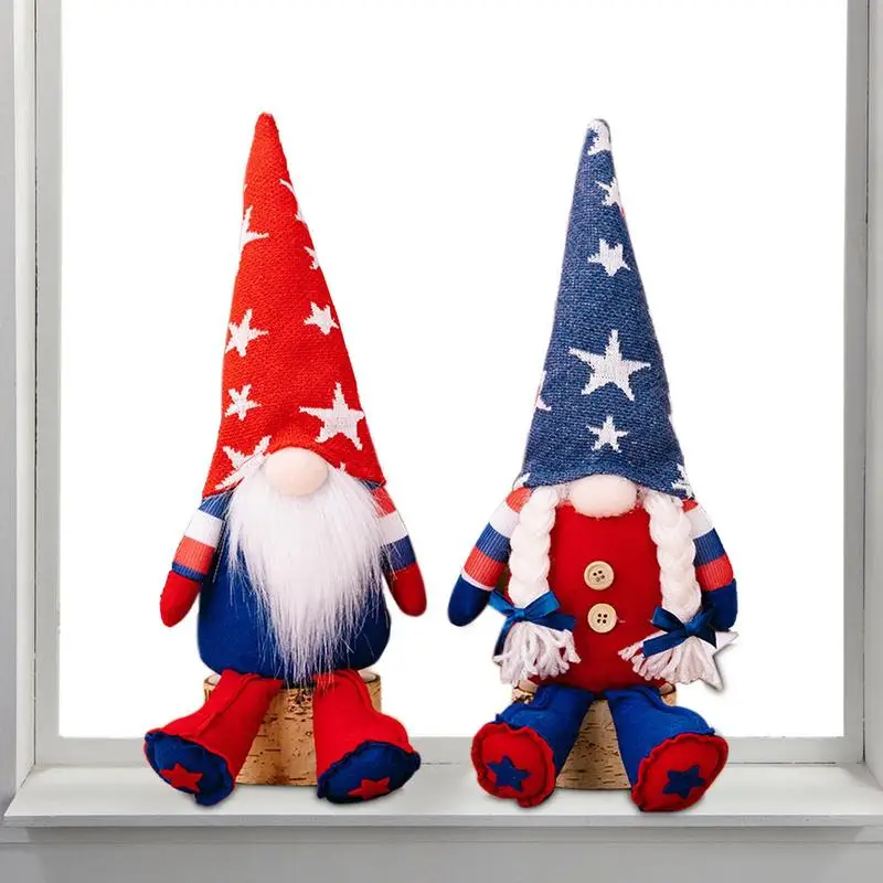 

Patriotic Gnome Mr & Mrs. 2pcs Patriotic Gnomes Plush Decorations 4th Of July Gnome Decoration Independence Day Plush Gnome