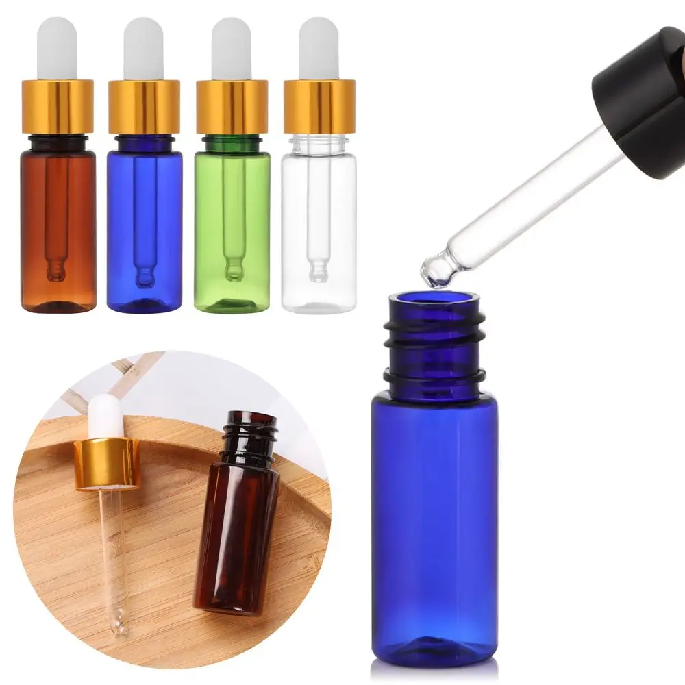 

1Pcs PET Empty Sample Container Essential Oil Bottles Dropper Bottle Cosmetic Bottling Jars Vials With Pipette