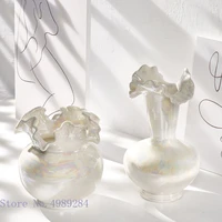 creative ceramic vase shell gloss white flower vase abstract irregular flower arrangement hydroponics ornaments home decoration