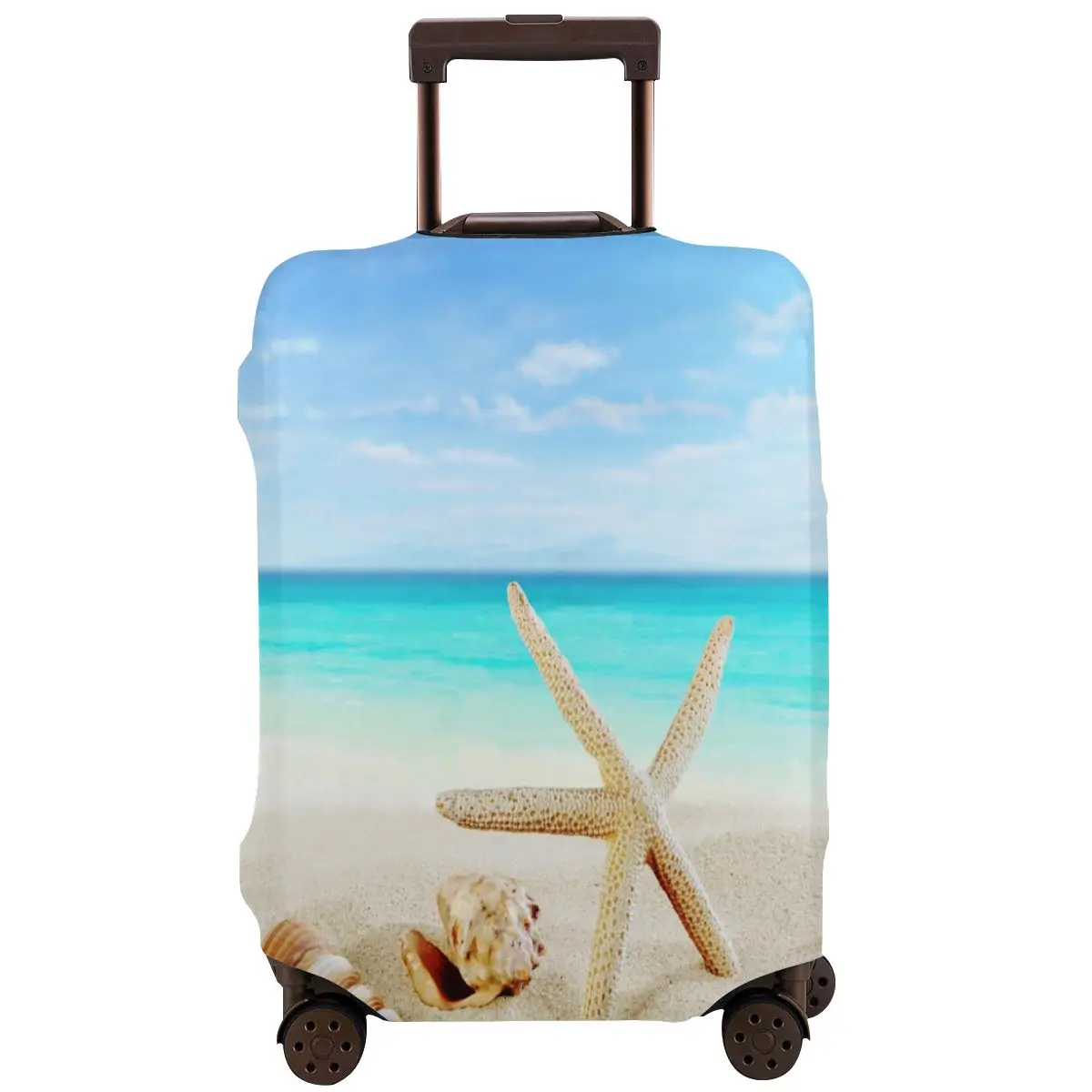 

Sea Beach Shells Summer Beach Travel Washable Luggage Protective Cover Luggage Protective Case Thick Dust Case Accessories