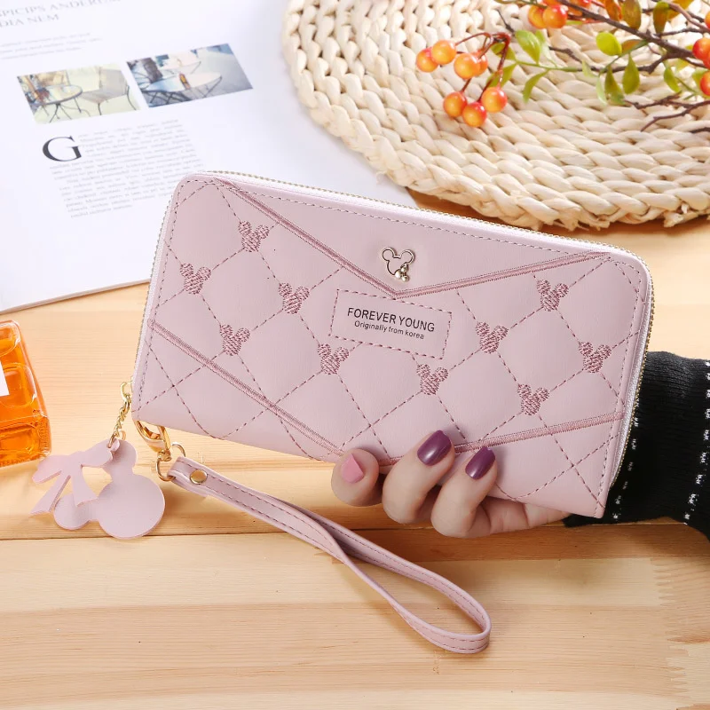 

Disney Cartoon Mickey New Ladies Simple Fashion Single Zipper Large Capacity Hand Phone Bag Coin Bag