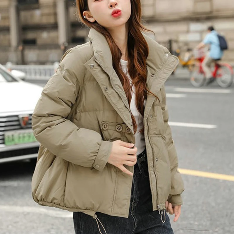 Зимнее пальто женское утолщенное свободное теплое короткие пуховики с