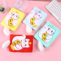 cute plush notebook for girls 2022 diary notepad pretty handbook students kawaii stationery new lovely lucky cat