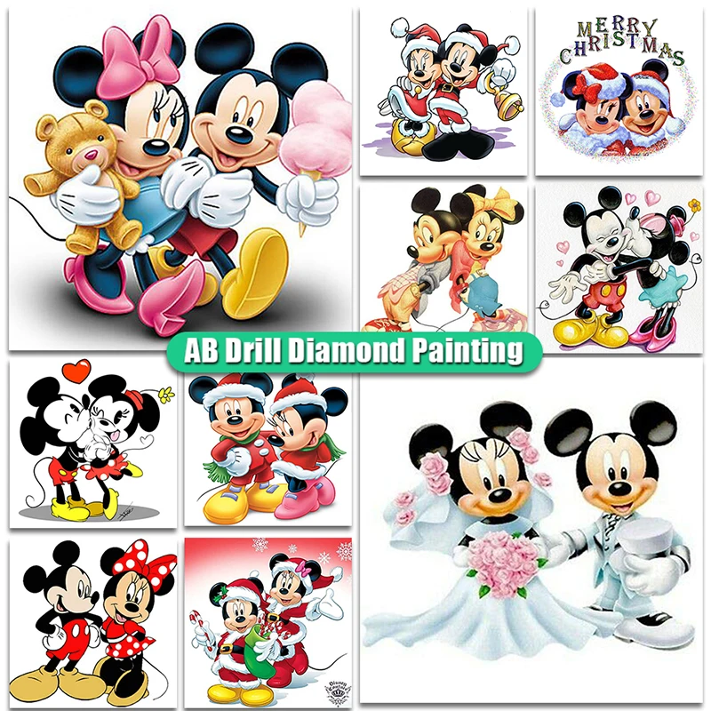 

Disney AB Diamond Painting Mickey Minnie 5D Children's Room Wall Art Cross Stitch Kit Diamond Mosaic Embroidery Cartoon Gift