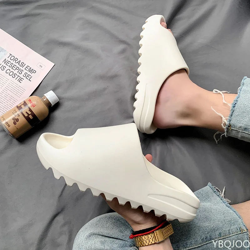 

Men Women Summer Beach Slippers Luxury Brand Fashion Outdoor Indoor Soft Flip Flops Male Thick Serrated Sole Anti-slip Shoes